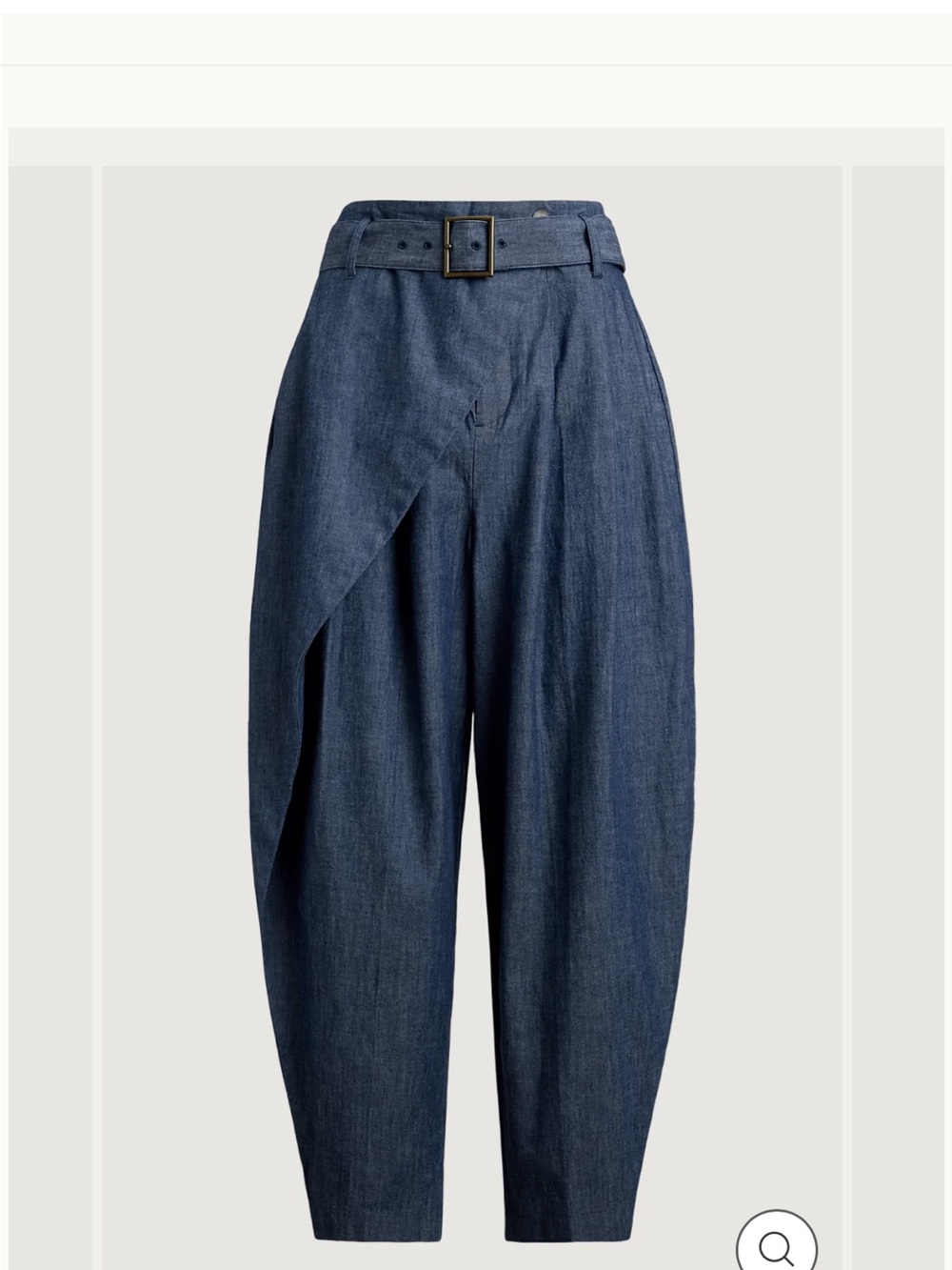 POLO RALPH LAUREN High-Waist Blue Pleated women’s Trousers with belt size 2
